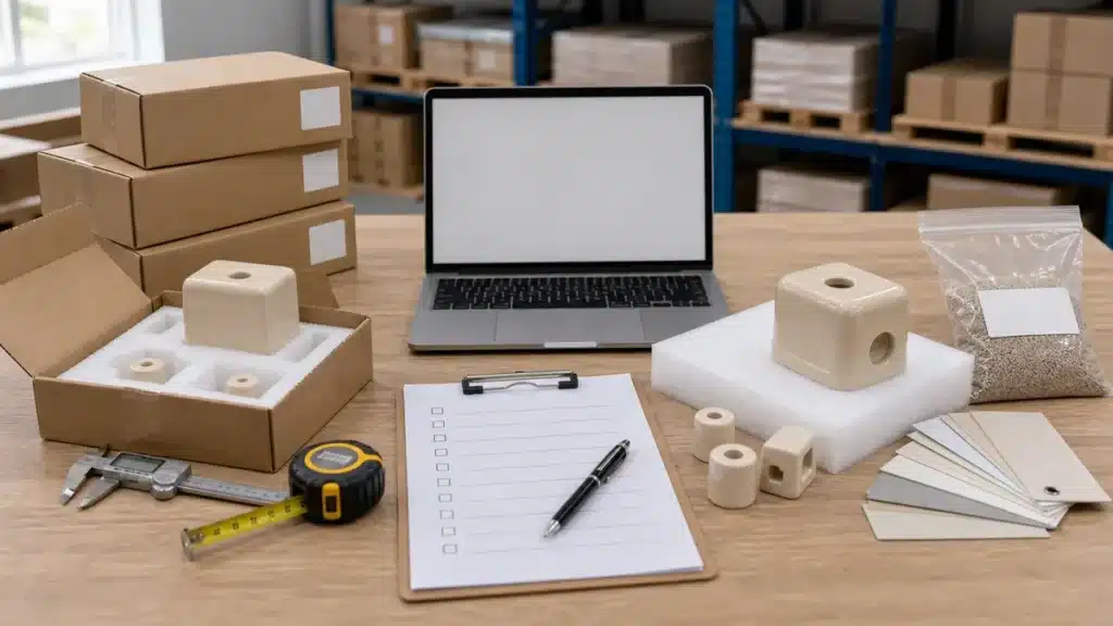 Sample approval workflow before a production order | منتجات مصرية عالية الجودة Real buyer review scene for sample approval before a production order