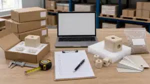 Real buyer review scene for sample approval before a production order
