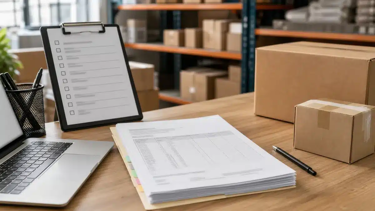 Purchase-order handover checklist after supplier selection | منتجات مصرية عالية الجودة Realistic buyer review scene for purchase order handover checklist before importing
