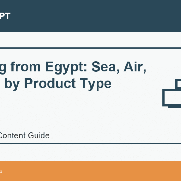 Shipping from Egypt: Sea, Air, or Road by Product Type - Import Egypt