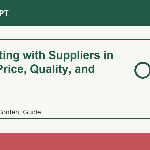 Negotiating with Suppliers in Egypt: Price, Quality, and Timing - Import Egypt