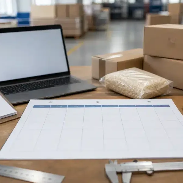 Real buyer-review workspace for evidence for a production schedule